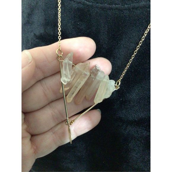 NWT Hey Doll Quartz Crystals Gold Necklace Chakra Reiki 22” Adjustable Length 🌸 - Picture 9 of 11